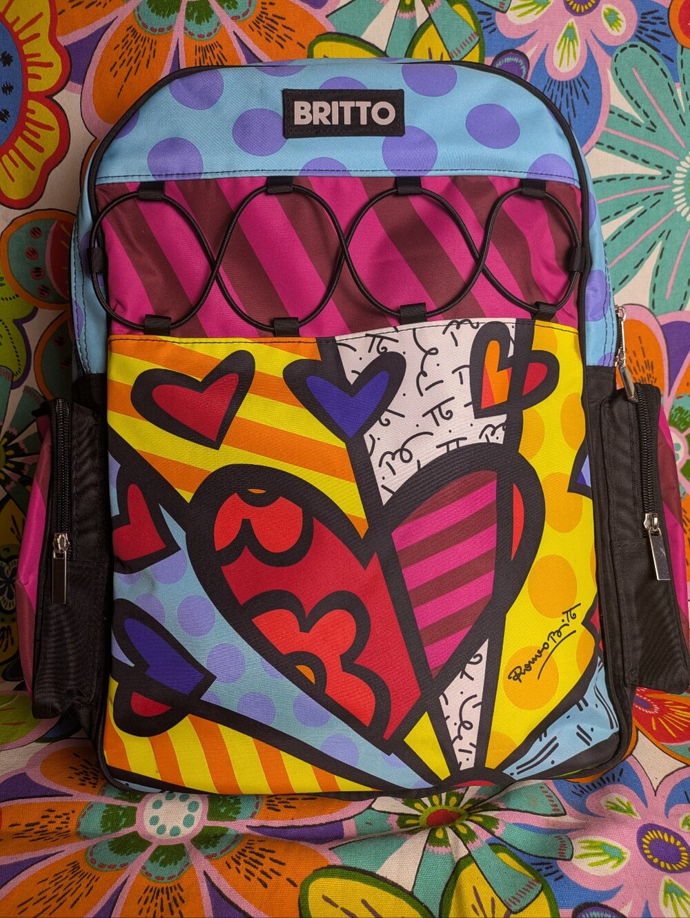 Romero Britto "Hearts" Pop Art Backpack – BRITTO for Giftcraft, 2010